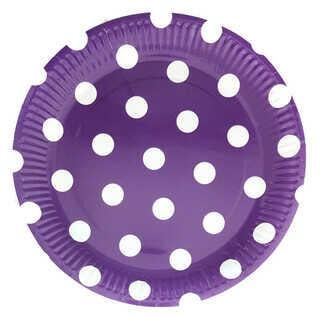 TABAK KARTON MOR PUANTİYELİ 23cm PK:8-KL:24