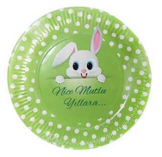 TABAK KARTON TAVŞAN RESİMLİ 23cm PK:8-KL:24