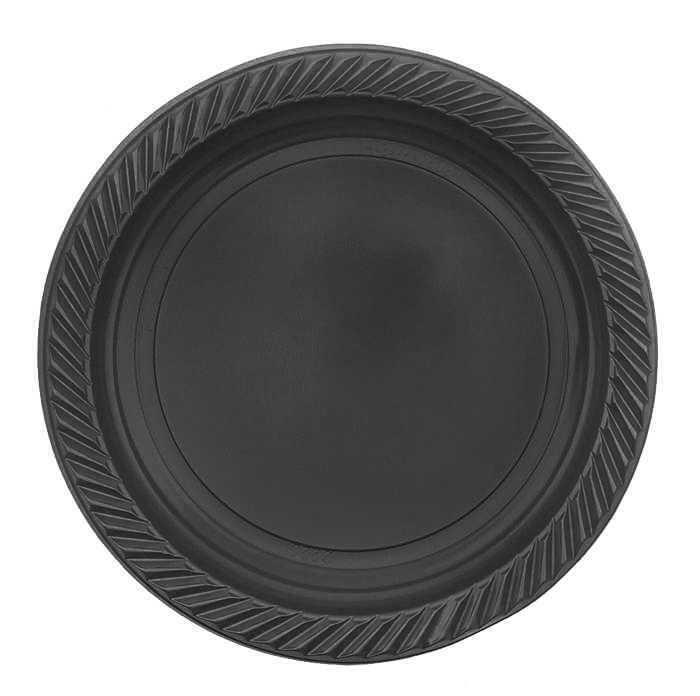 TABAK YUVARLAK 22 CM SİYAH PK:25 KL:40