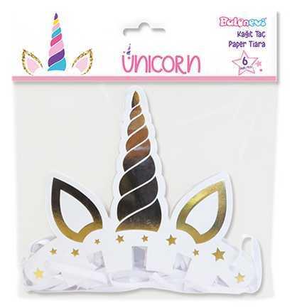 TAÇ UNICORN KAĞITTAN KARIŞIK RENK PK:6 KL:144