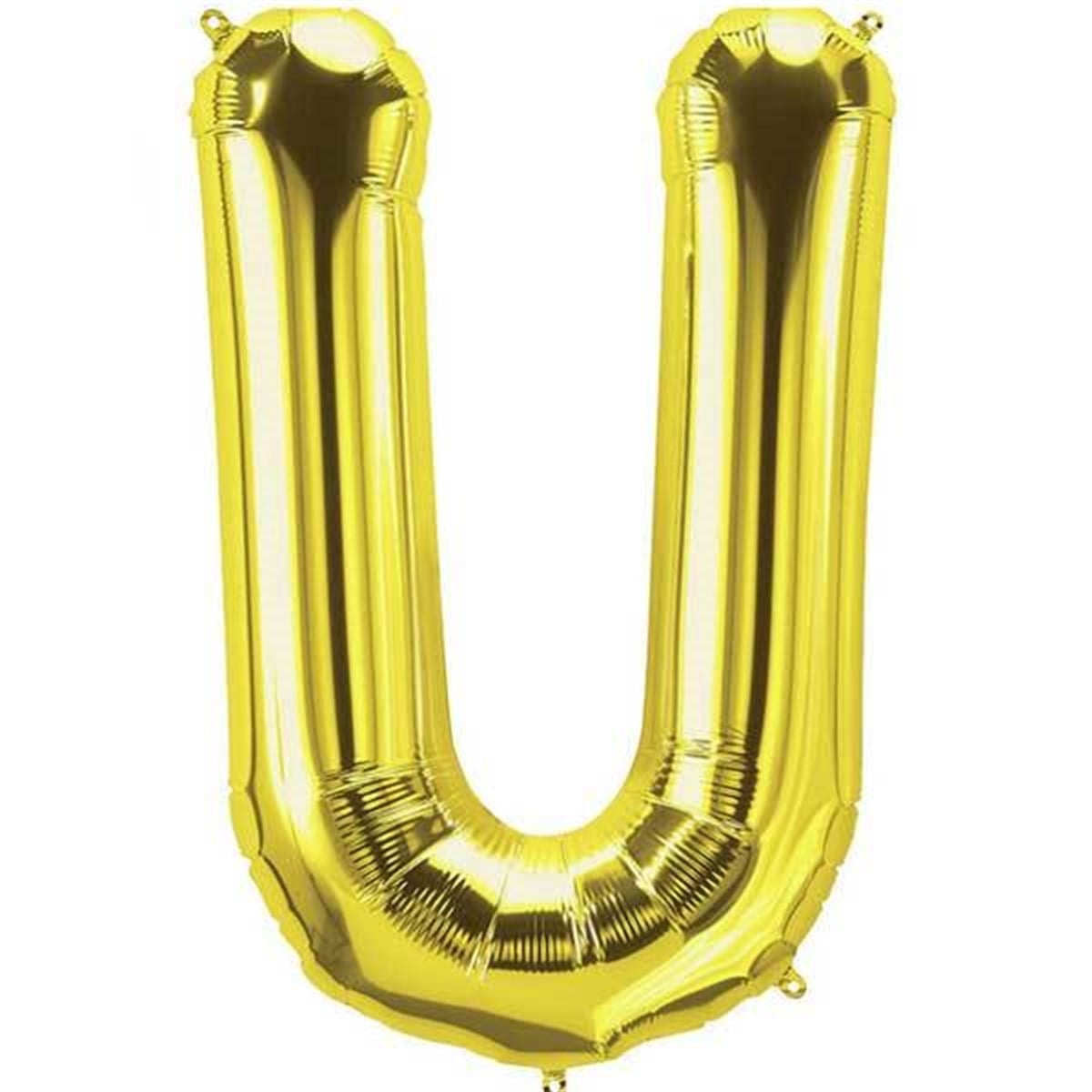 U Harf Folyo Gold Balon Küçük 35 Cm
