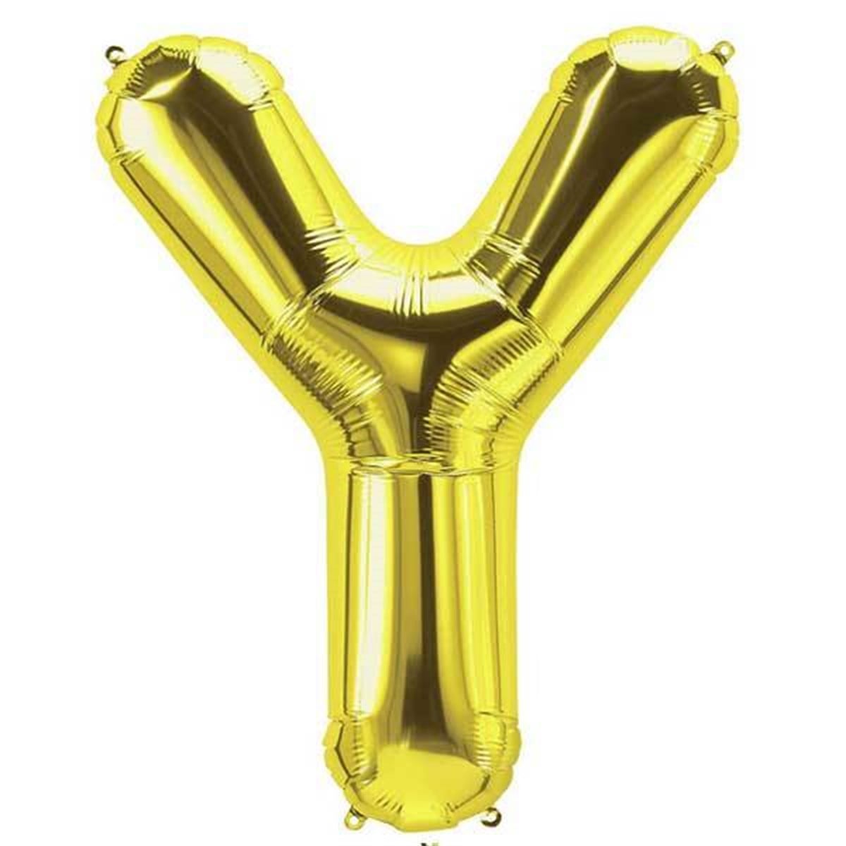Y Harf Folyo Gold Balon Küçük 35 Cm