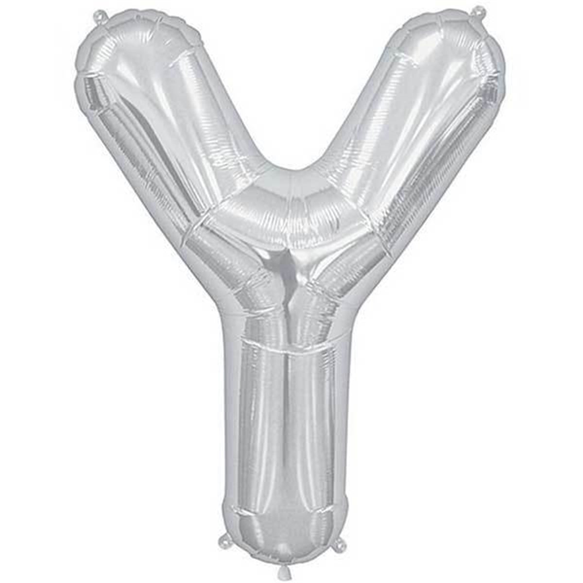Y Harf Folyo Gümüş Balon Küçük 35 Cm
