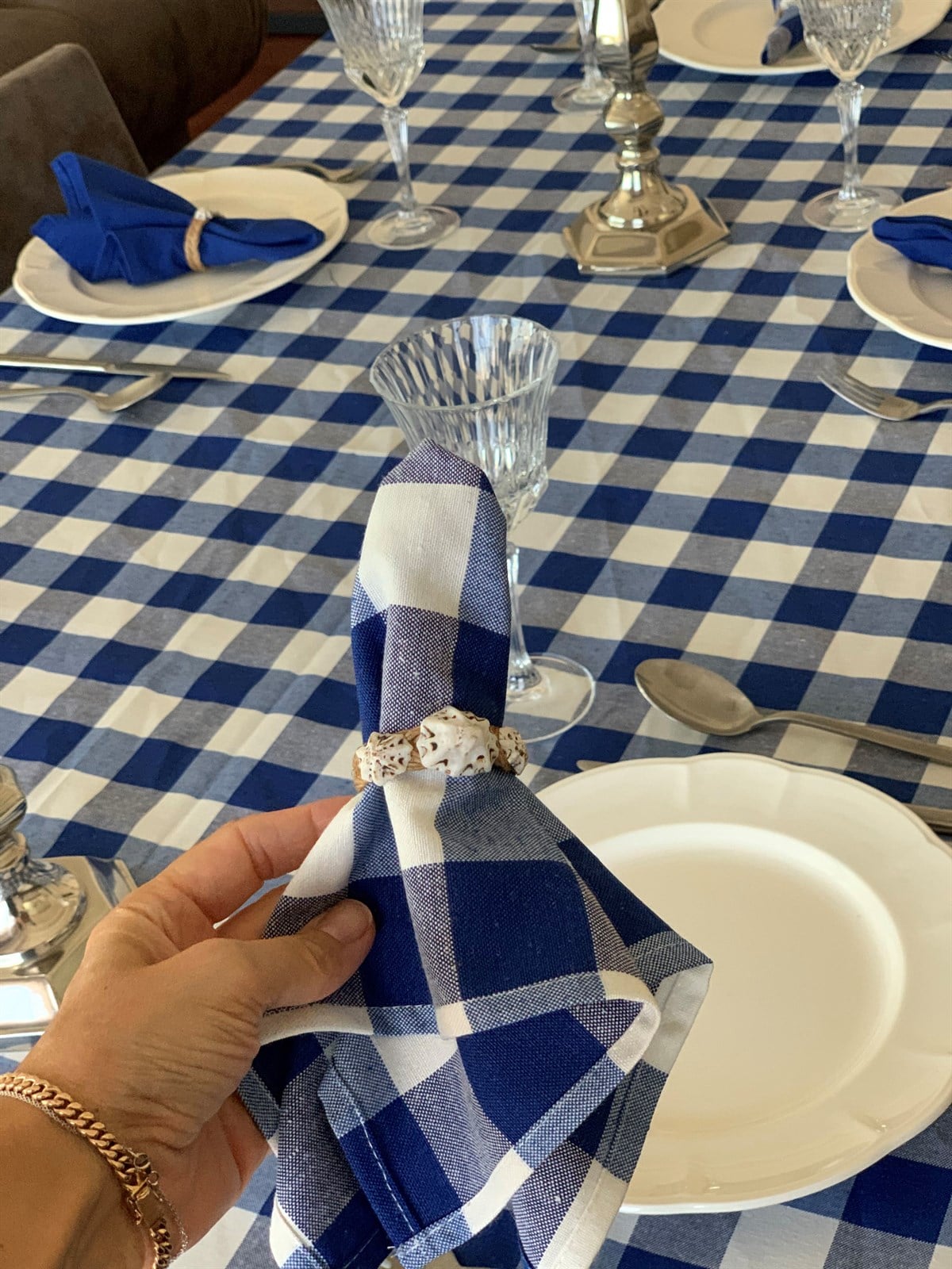 Ayza Kareli Mavi Peçete