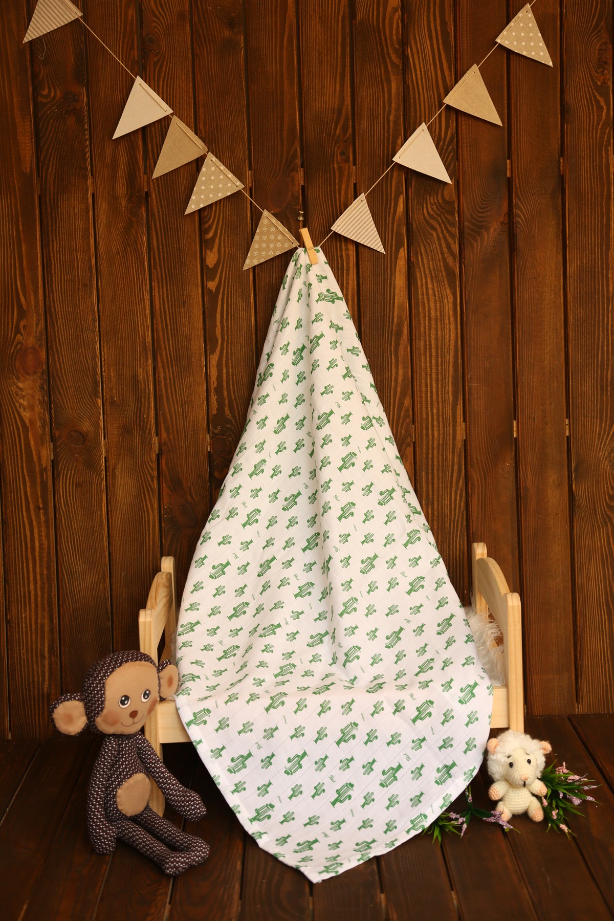 Müslin Örtü - Cactus 100x130cm