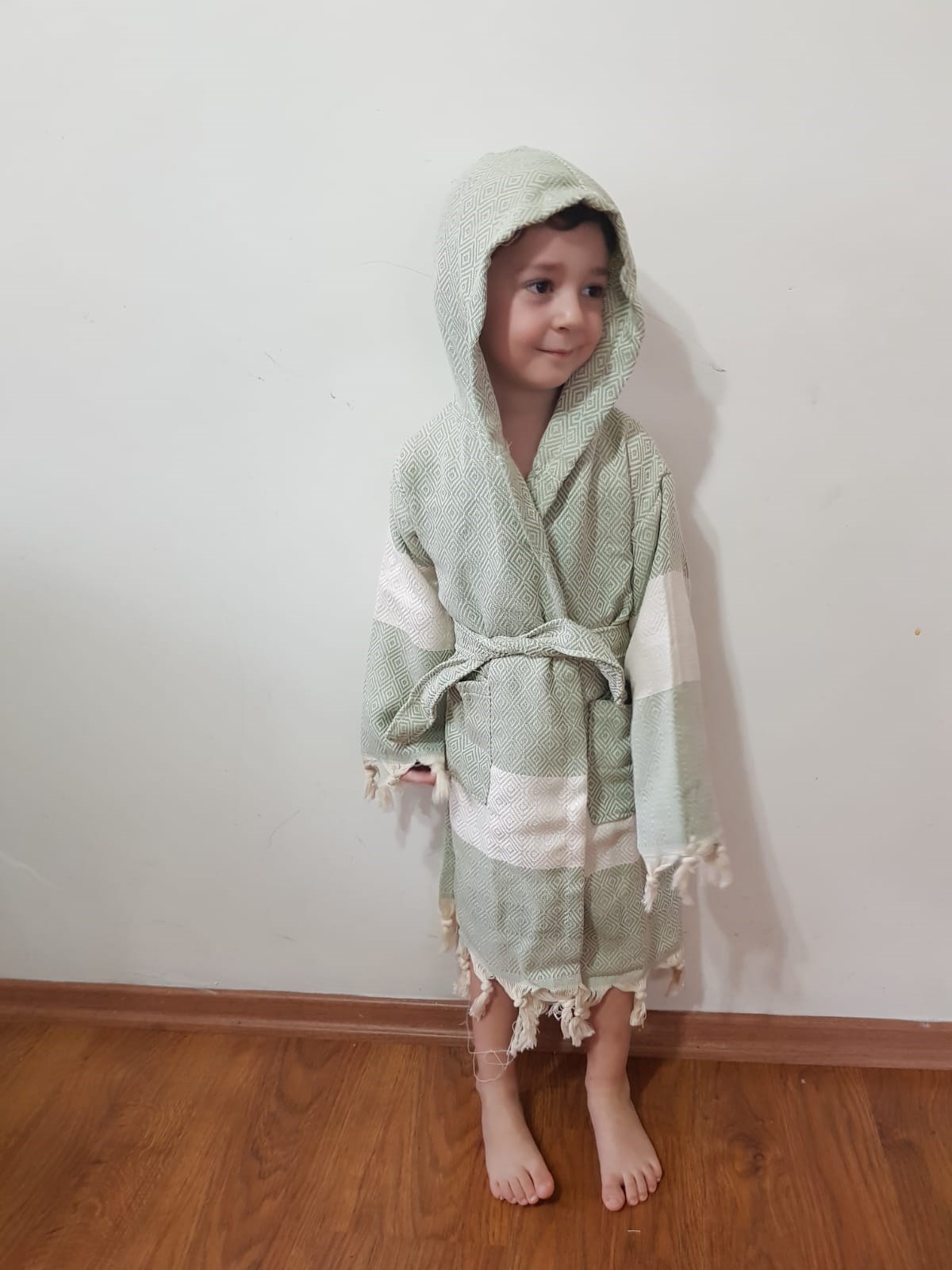 Çocuk Bornoz Peştemal - Su Yeşili