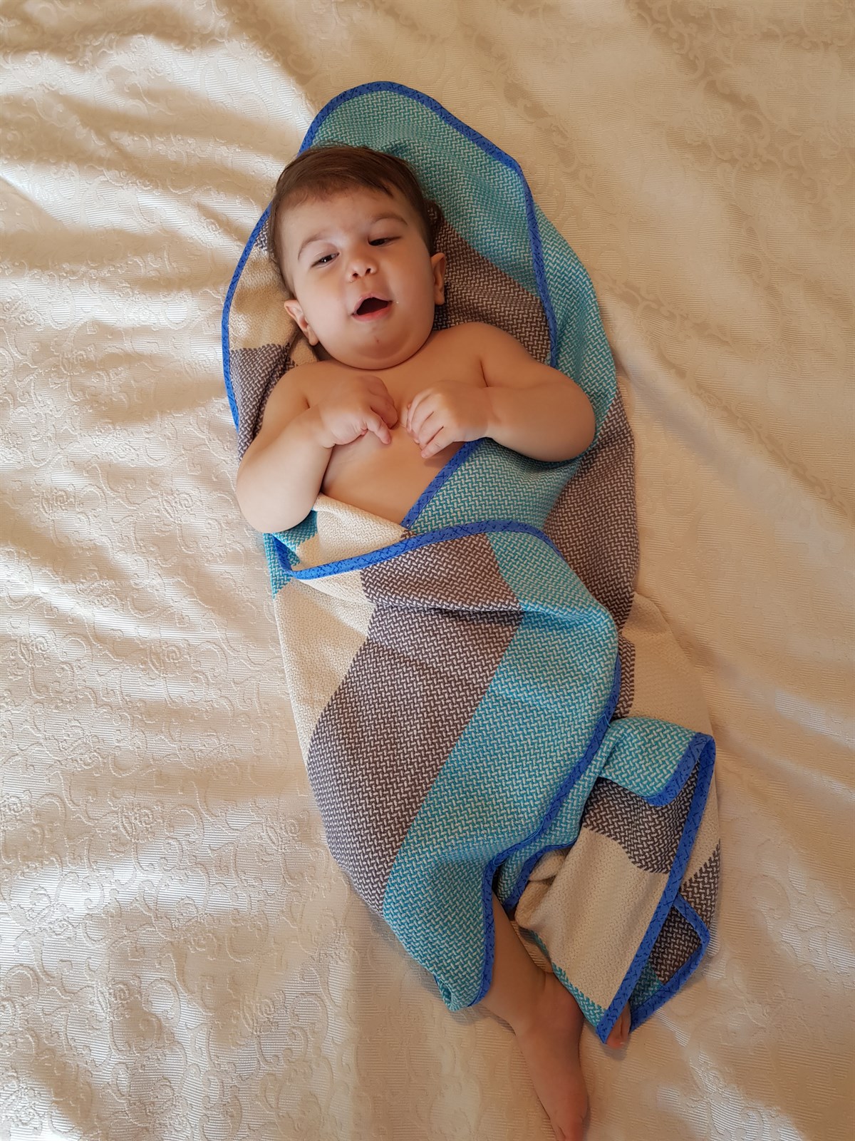 Peştemal Bebek Örtüsü - Mavi