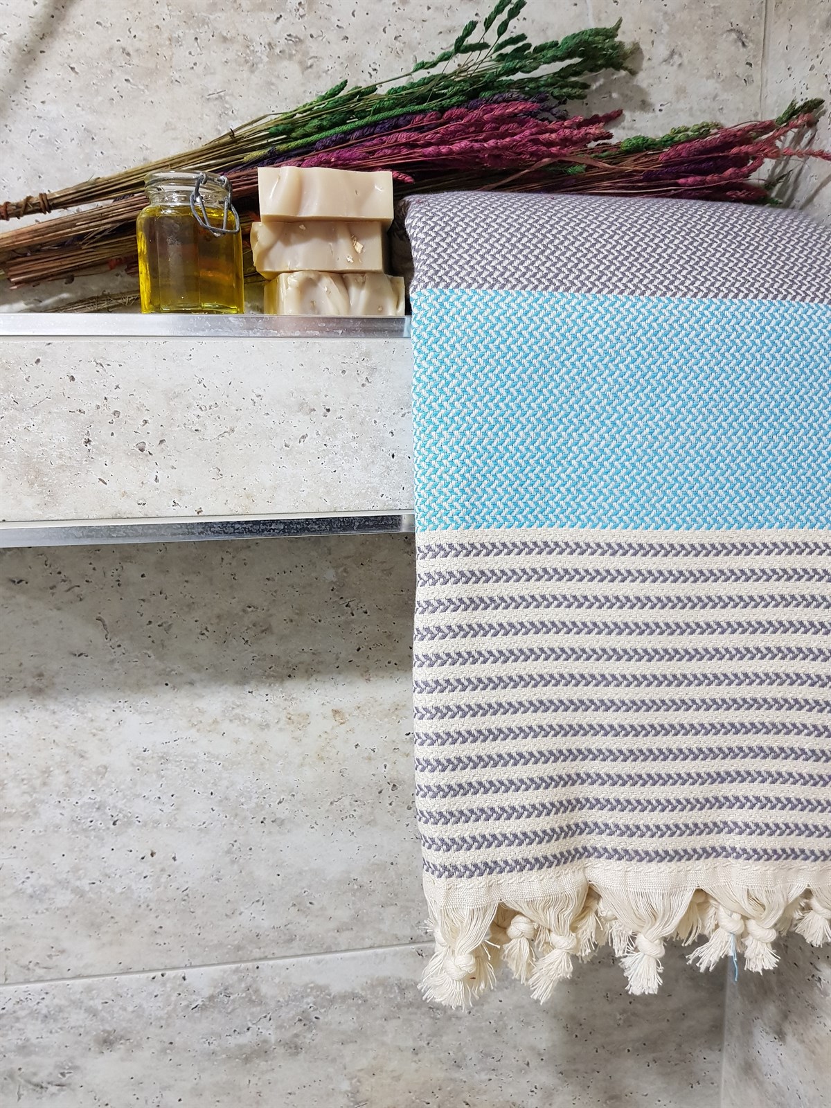 Peştemal Mavi Gri - Duo