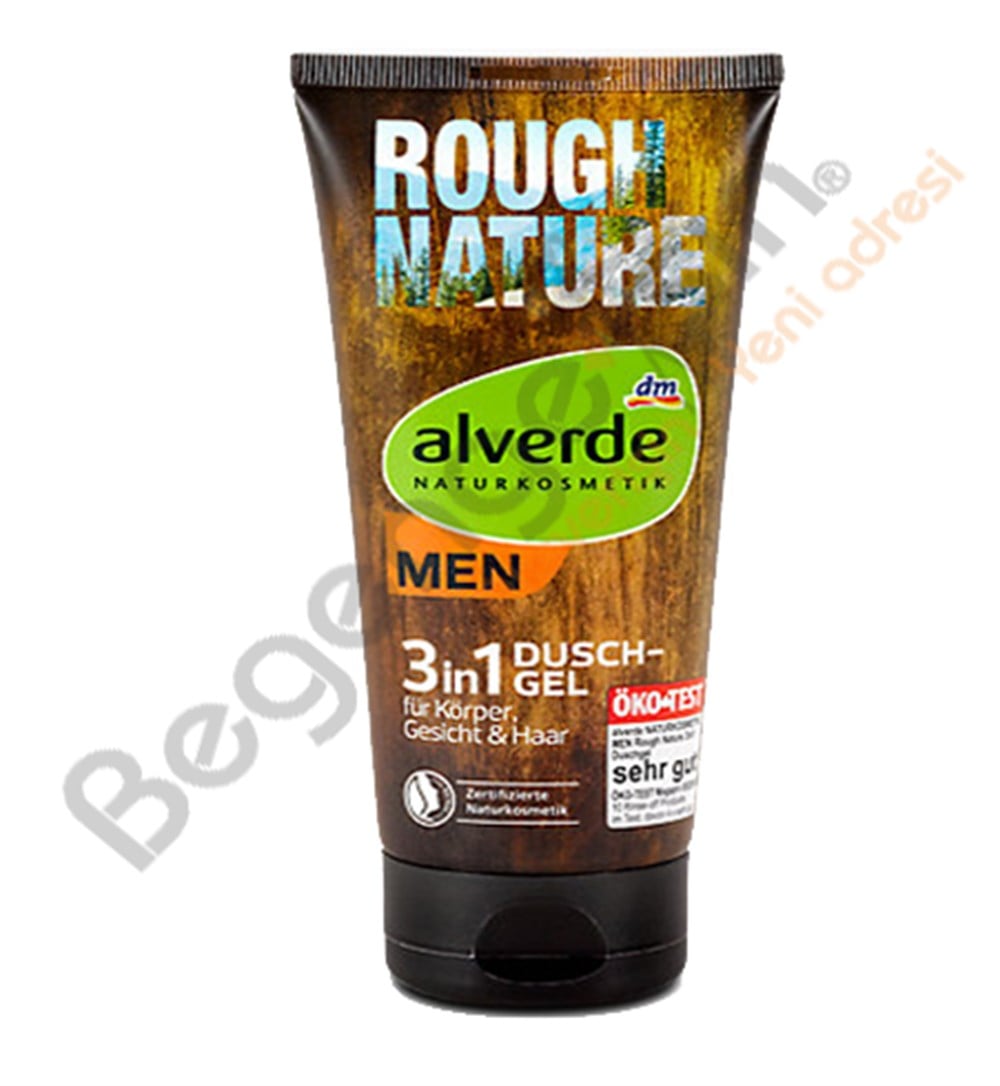 alverde MEN 3in1 Duschgel Rough Nature Duş Jeli Kaba Doğa 200 lm