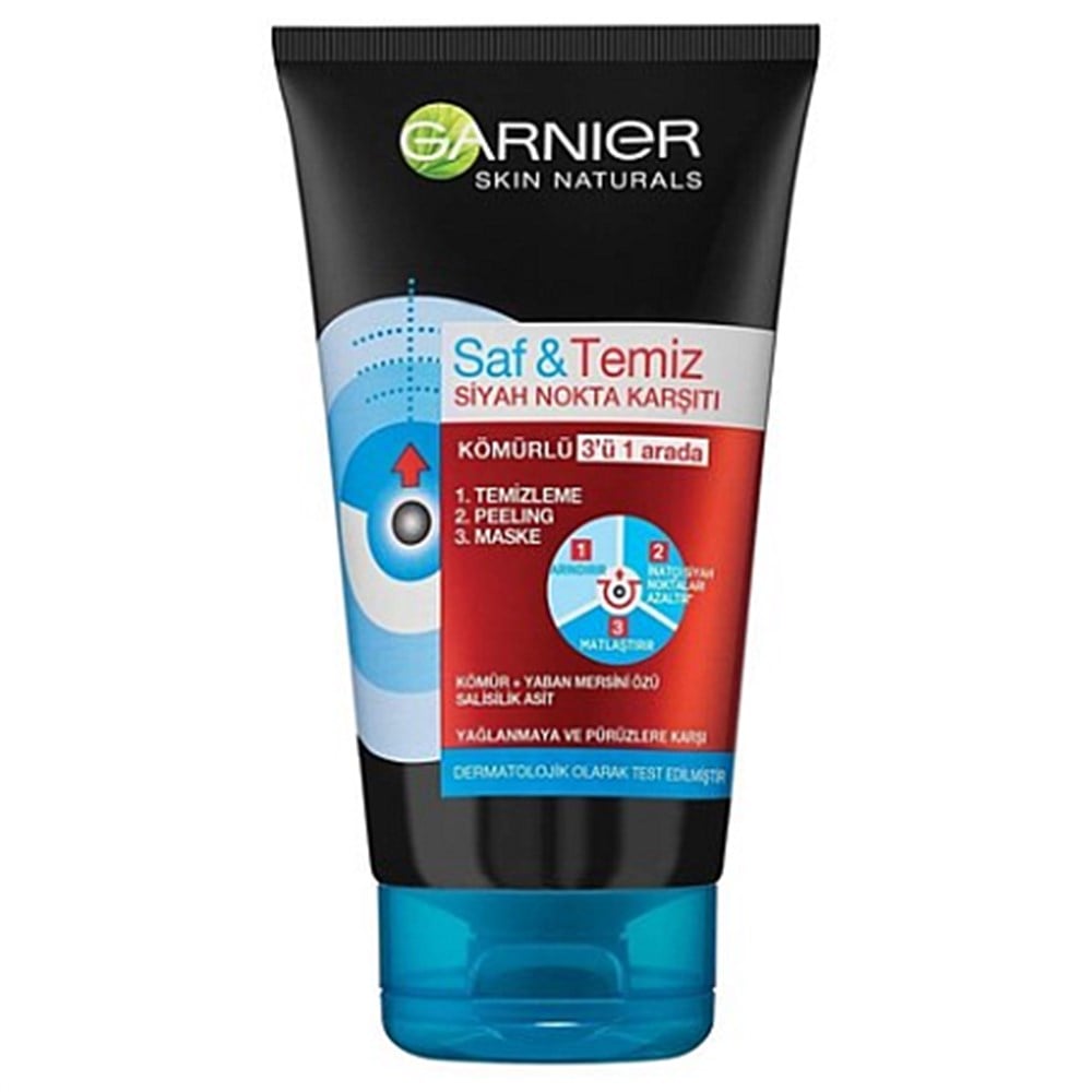 GARNIER SAF VE TEMİZ KÖMÜRLÜ 3'Ü 1 ARADA 150 ML