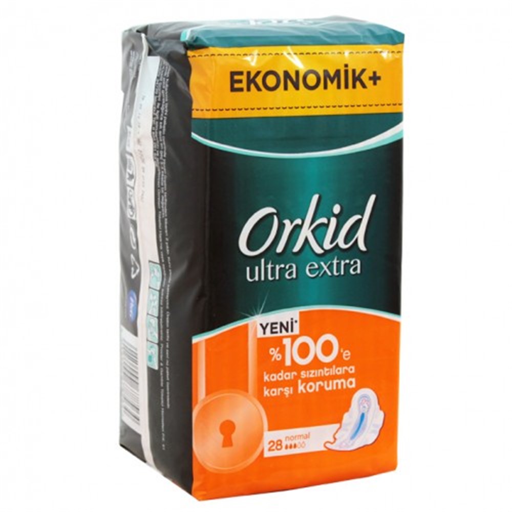 Orkid Ultra Extra %100'e kadar sızıntılara karşı koruma normal 28 adet