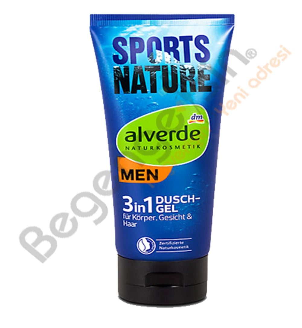 alverde MEN 3in1 Duschgel Sports Nature Duş Jeli Spor Doğa 200 lm