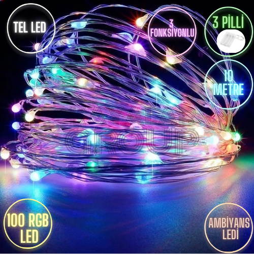 10 M Rgb(Renkli) Peri Led Tel Led Animasyonlu