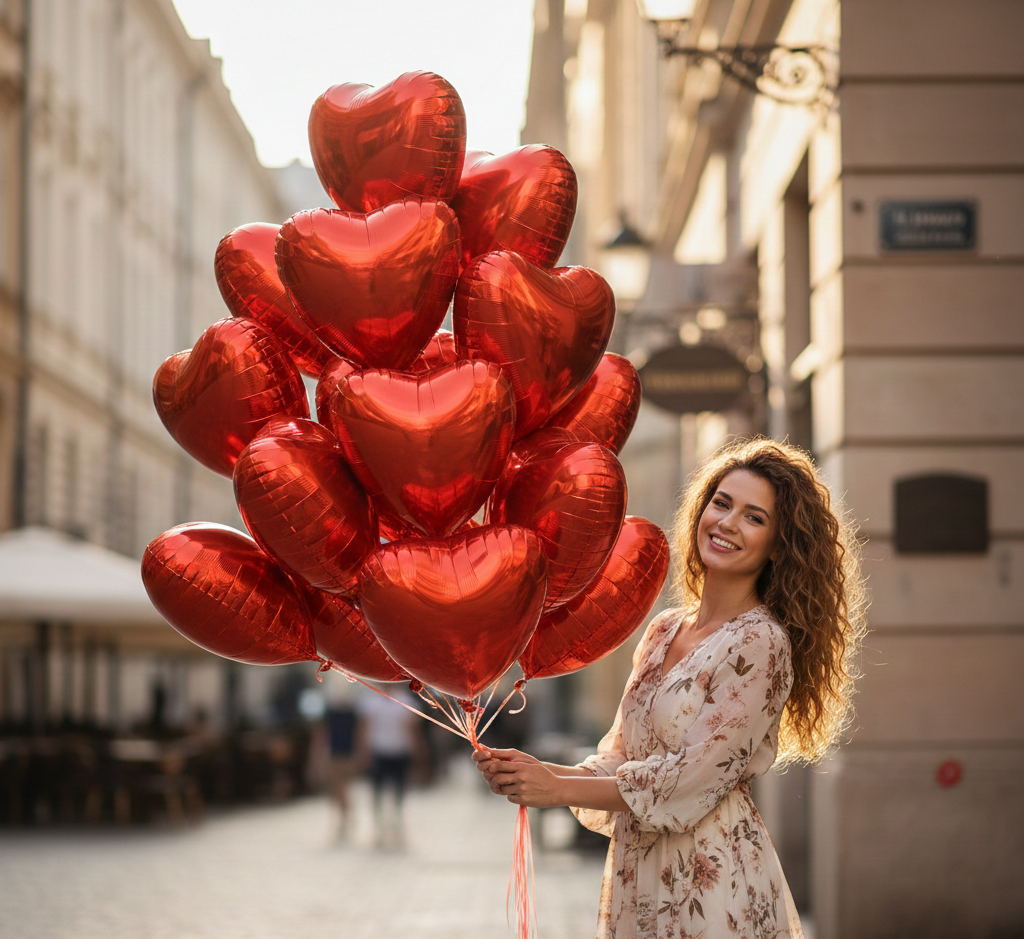 24 İnç Kalpli Kırmızı Folyo Balon