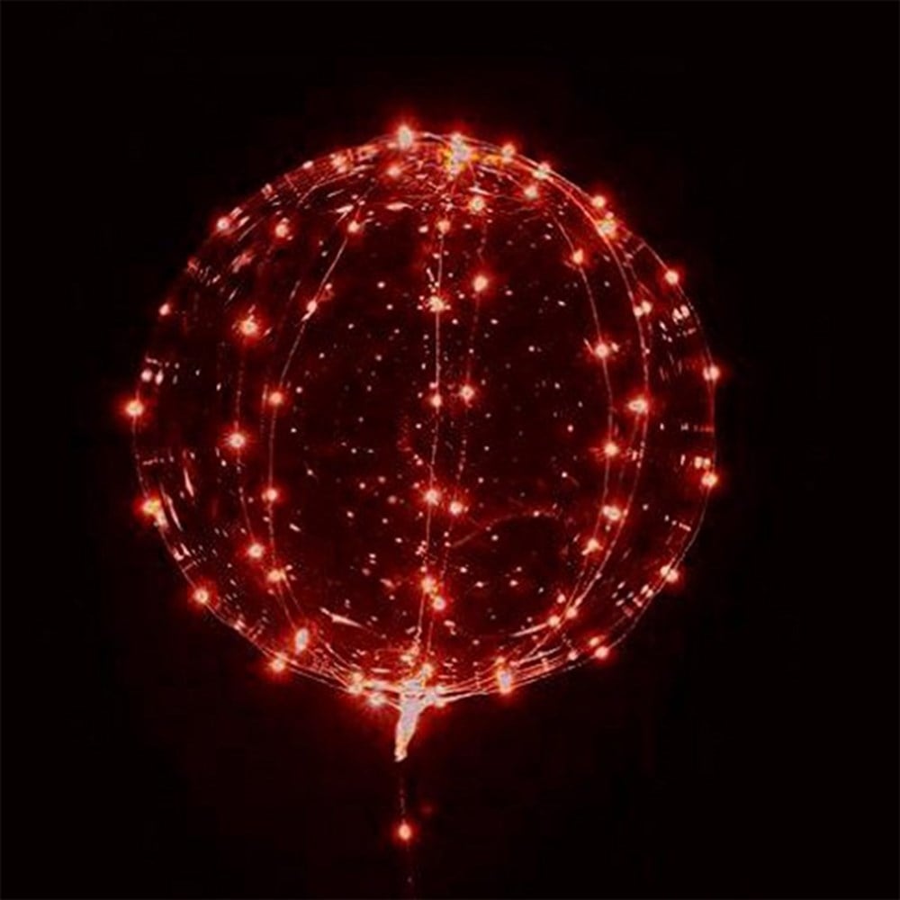 3 M Led Kırmızı Renkli Şeffaf Balon Çubuklu Set