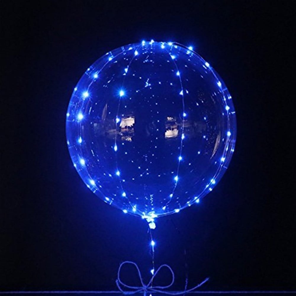 3 M Led Mavi Renkli Led Şeffaf Balon Çubuklu Set