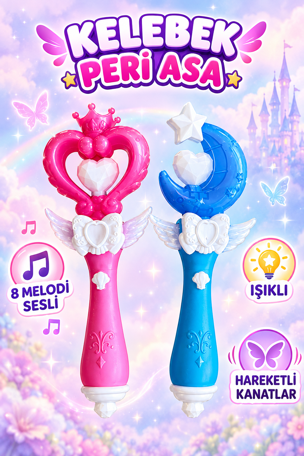 Ay Işıklı Sesli Peri Asa Oyuncak