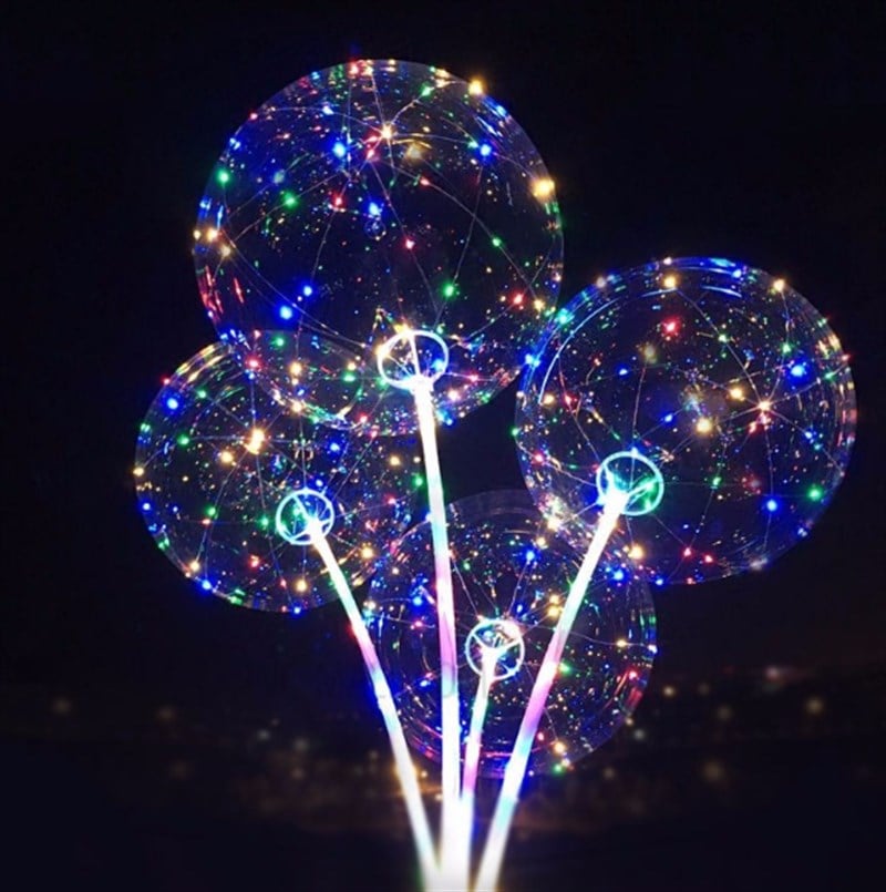 ŞEFFAF ÇUBUKLU LED IŞIKLI PVC TRANSPARENT ŞEFFAF BALON 18 İNÇ