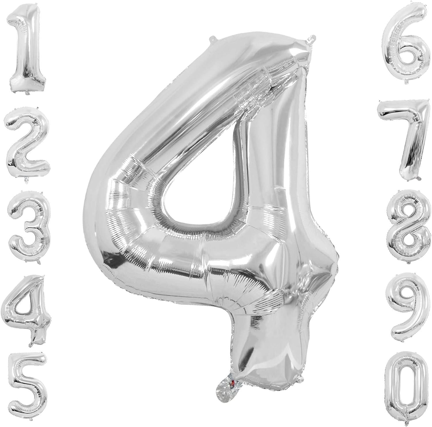 Folyo Balon 4 Rakam Gümüş 100 cm (40 İnç)