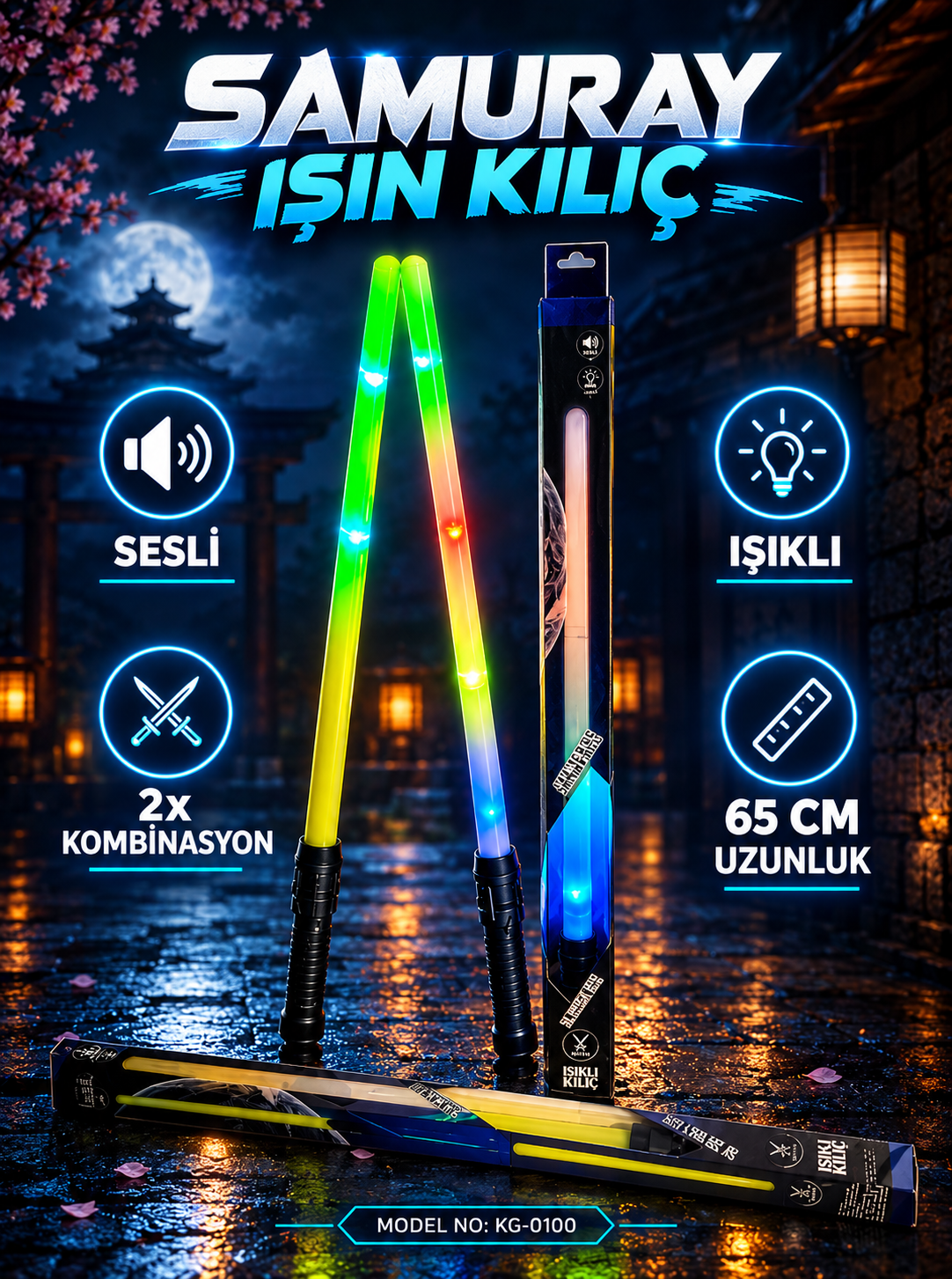 Sesli Işıklı Samuray Kılıç