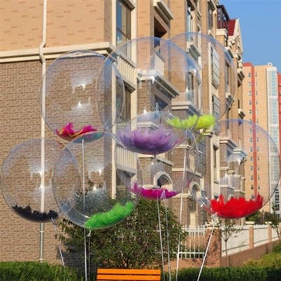 18 İNÇ TÜYLÜ(20 ADET TÜY) PVC ŞEFFAF BALON