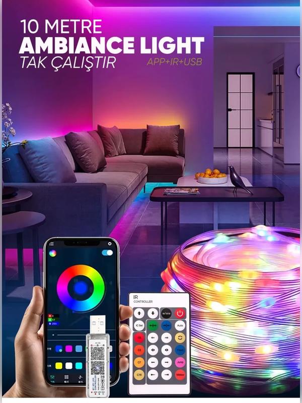 10 METRE SMART LED KUMANDALI YENİ NESİL SESE DUYARLI 