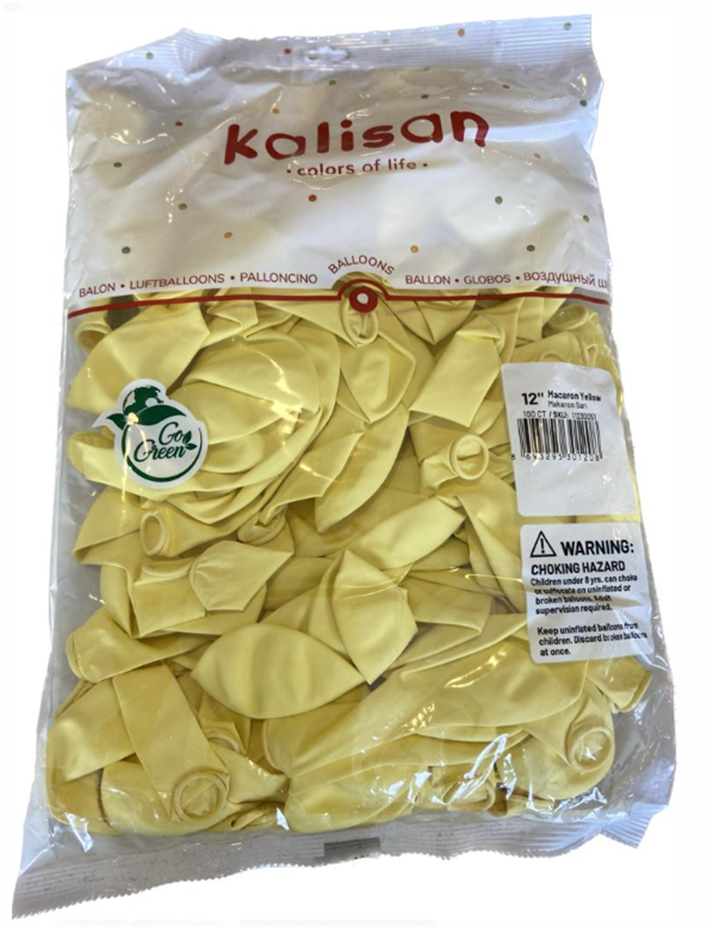 12 inç Makaron Balon Sarı 
