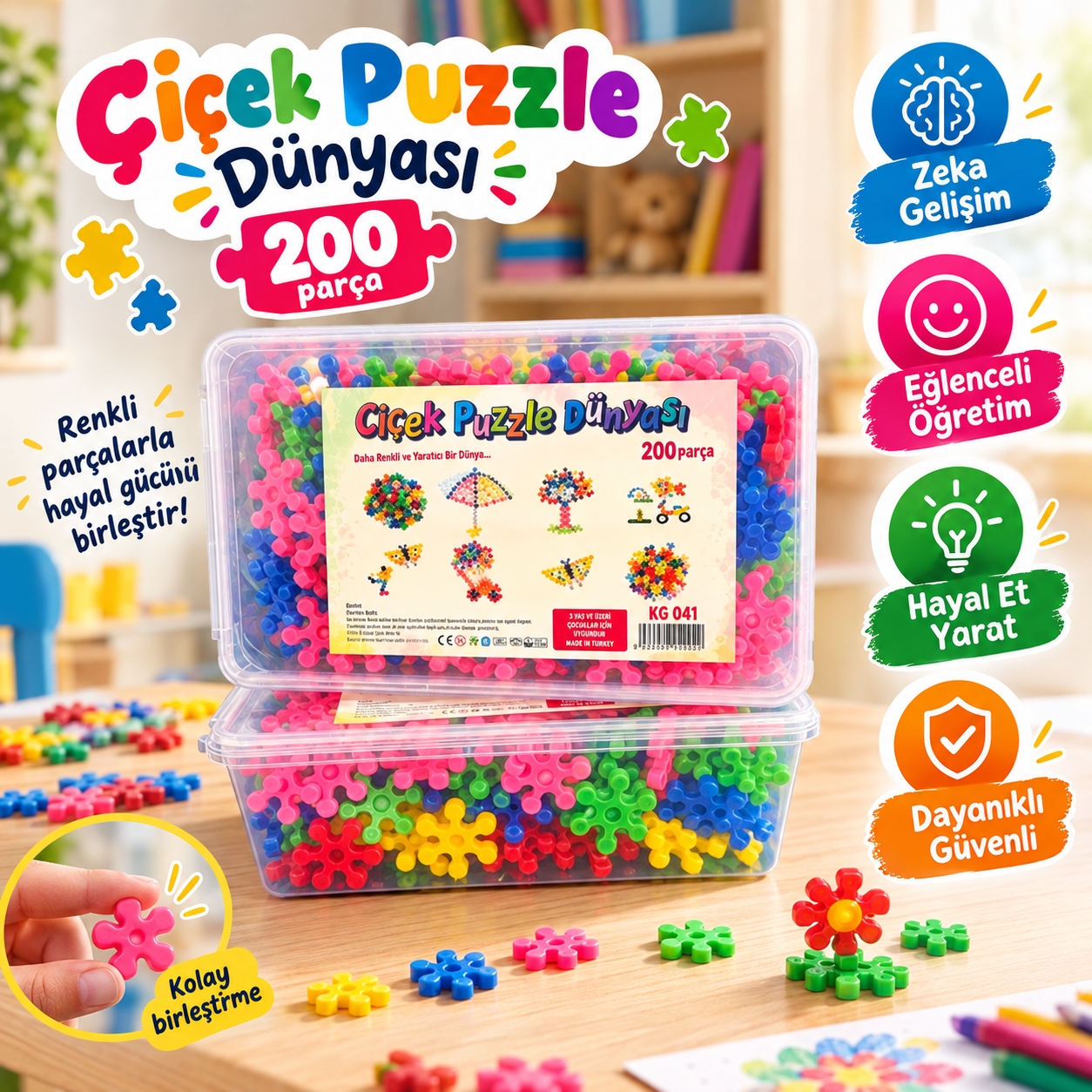 200'lü Mozaik Çiçek Puzzle