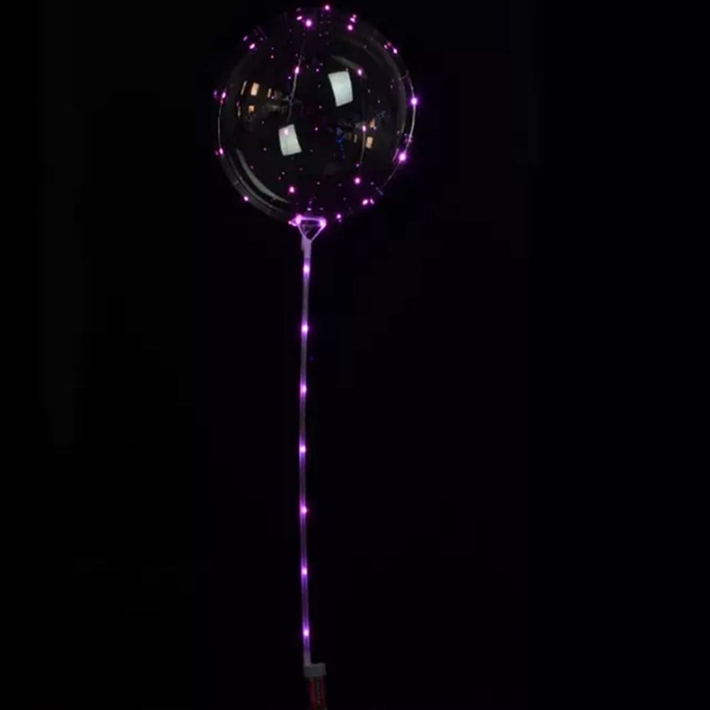 3 M Led Mor Renkli Şeffaf Balon Çubuklu Set