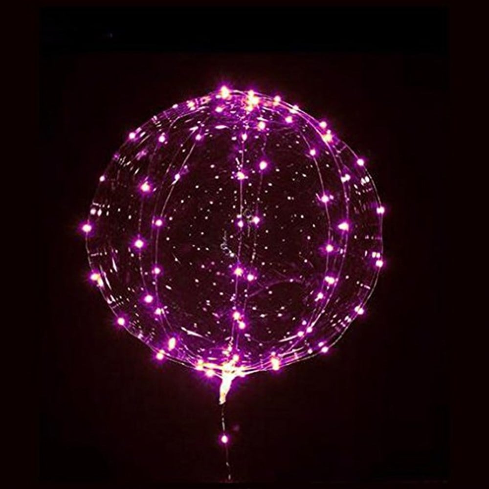 3 M Led Pembe Renkli Led Şeffaf Balon Çubuklu Set