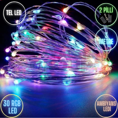 3 M Rgb (Renkli) Peri Led Tel Led 2 Pilli