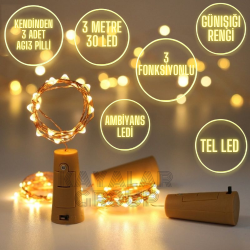 3 M Tıpa Günışığı Peri Led Pilli