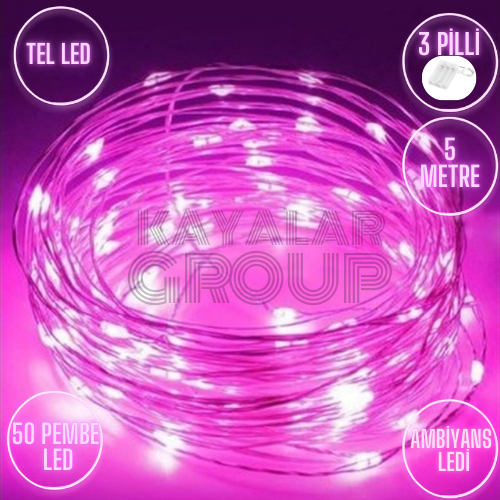 5 M Pembe Peri Led Tel Led Animasyonlu