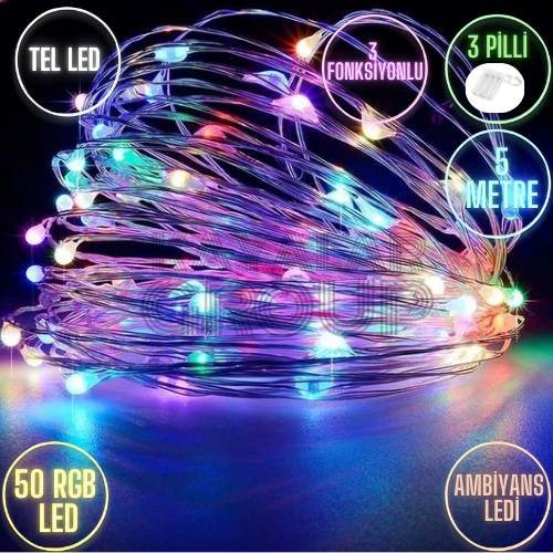 5 M Rgb (Renkli) Peri Led Tel Led Animasyonlu