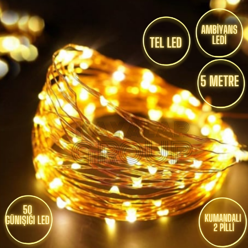 5 Metre Günışığı 2 Pilli Peri Led