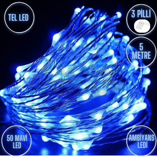 5 Metre Mavi Dekoratif  Peri Led 