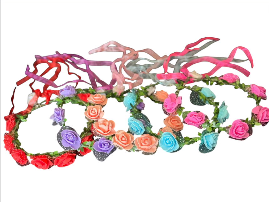 6 Güllü Çiçek Taç Ledli 