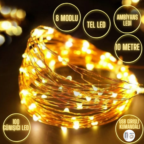 8 Modlu Usb Li Kumandalı  10 M Peri Led Günışığı