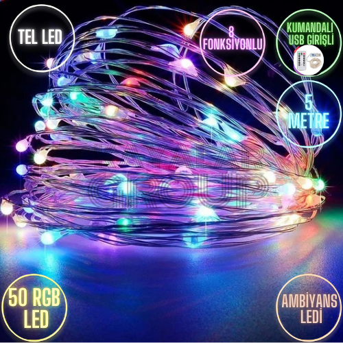 8 Modlu Usb Li Kumandalı 5 M Peri Led Rgb