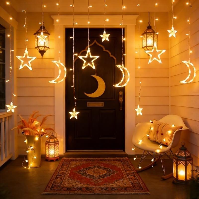 Ay Yıldız Saçak Perde Led - Ramazan Ledi 