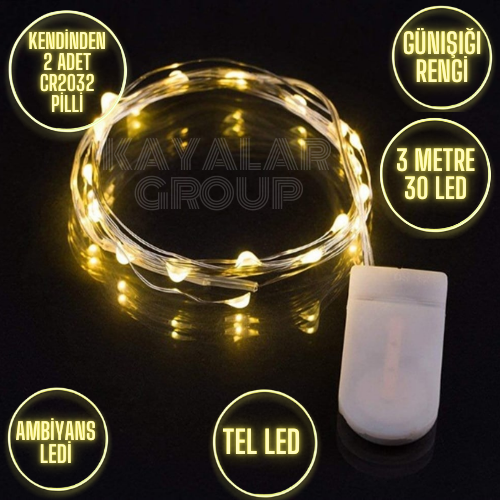 Cr 2032 3 Metre Gün Işığı Peri Led 