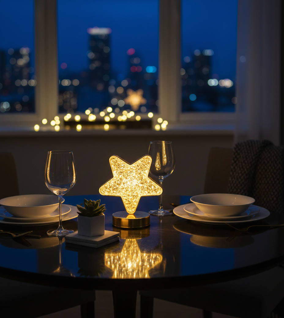 Dekoratif Yıldız Masa Lambası Led