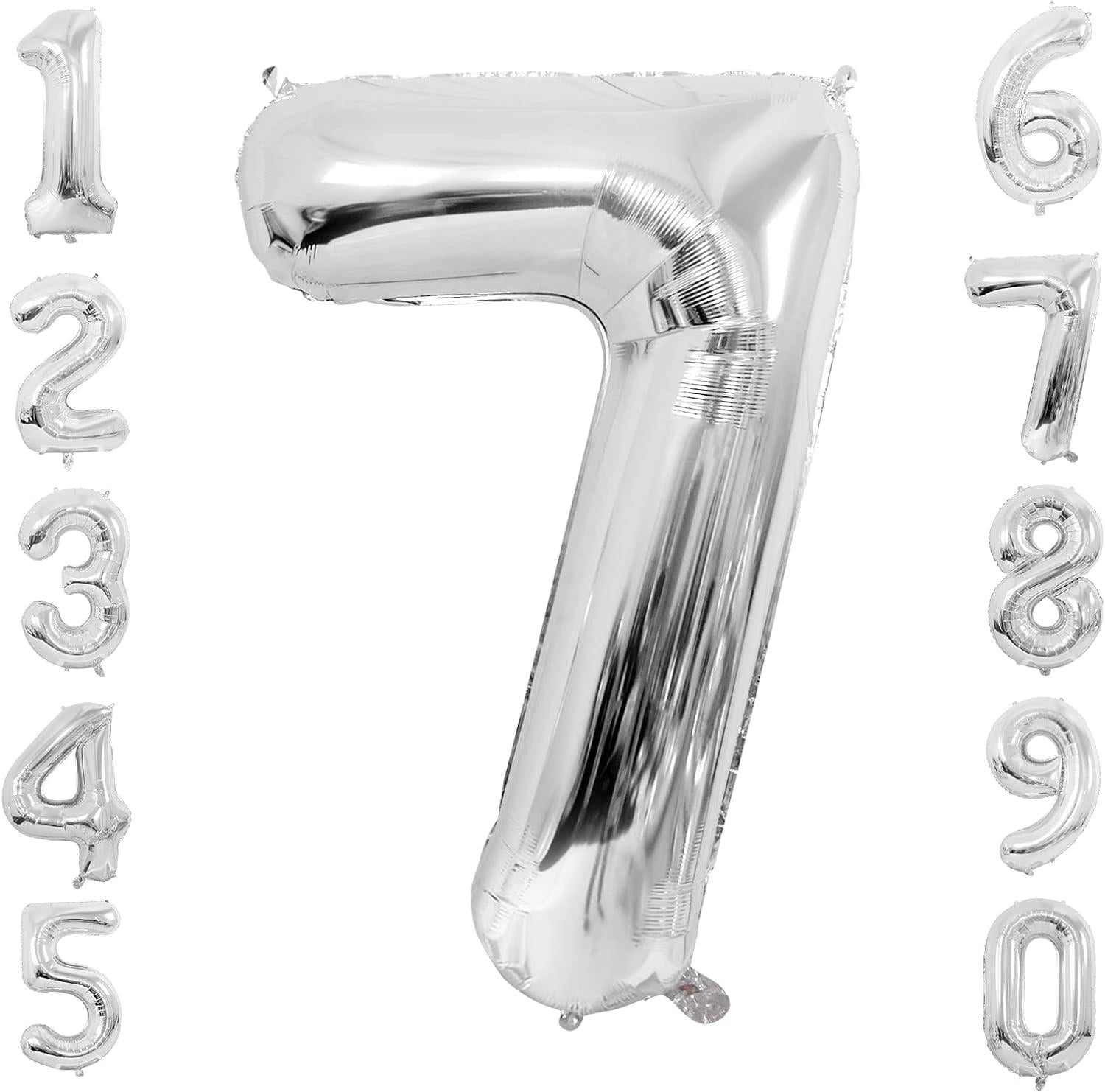Folyo Balon 7 Rakam Gümüş 100 cm (40 İnç)