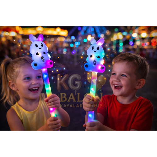 Led Işıklı Büyük Boy Tavşan Pilli Oyuncak 