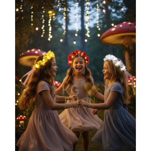 Ledli Akasya Çiçekli Taç