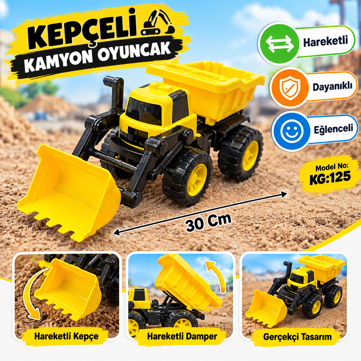 Plastik Kepçeli Kamyon Oyuncak