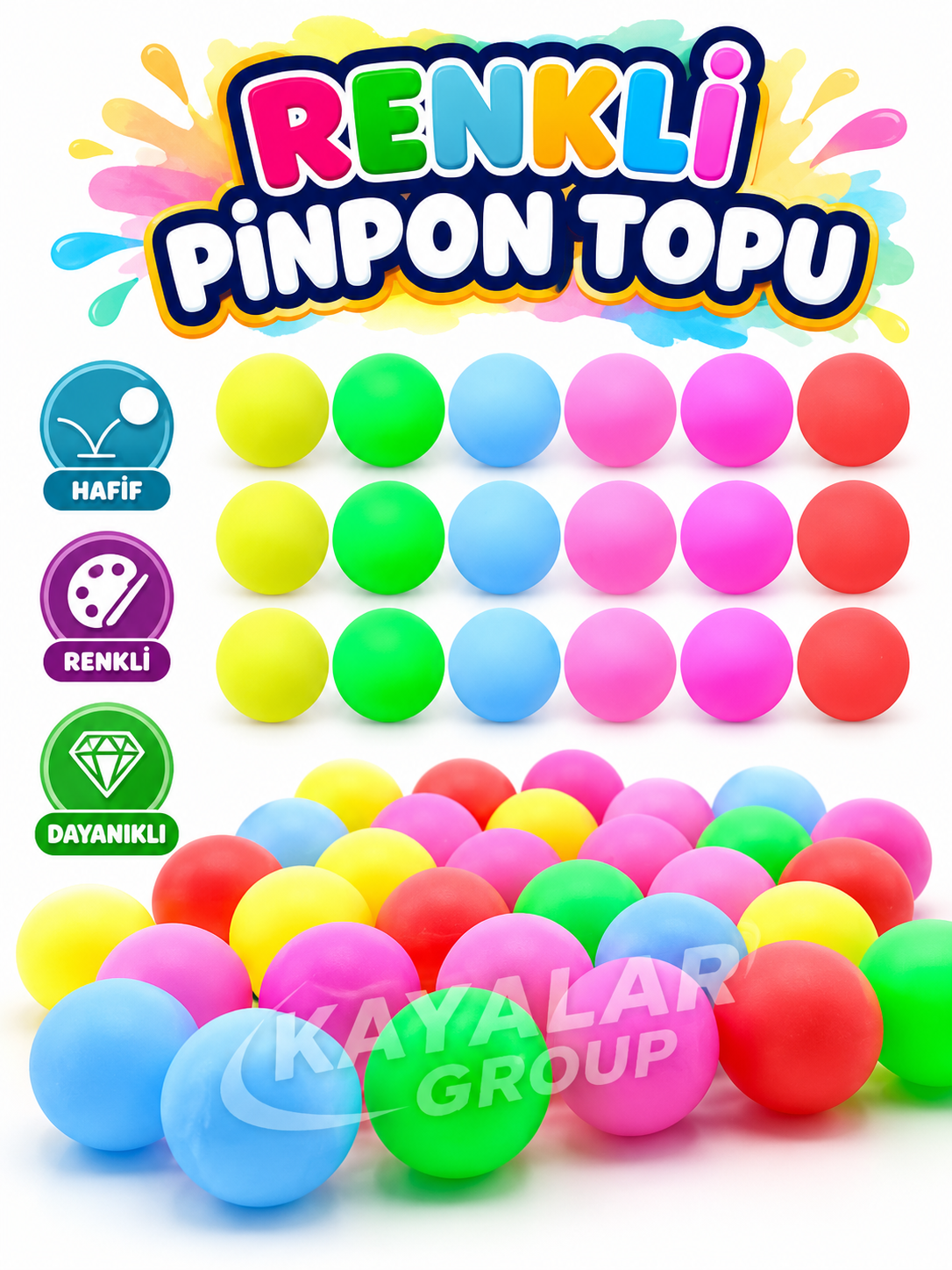 Renkli Pinpon Topu 