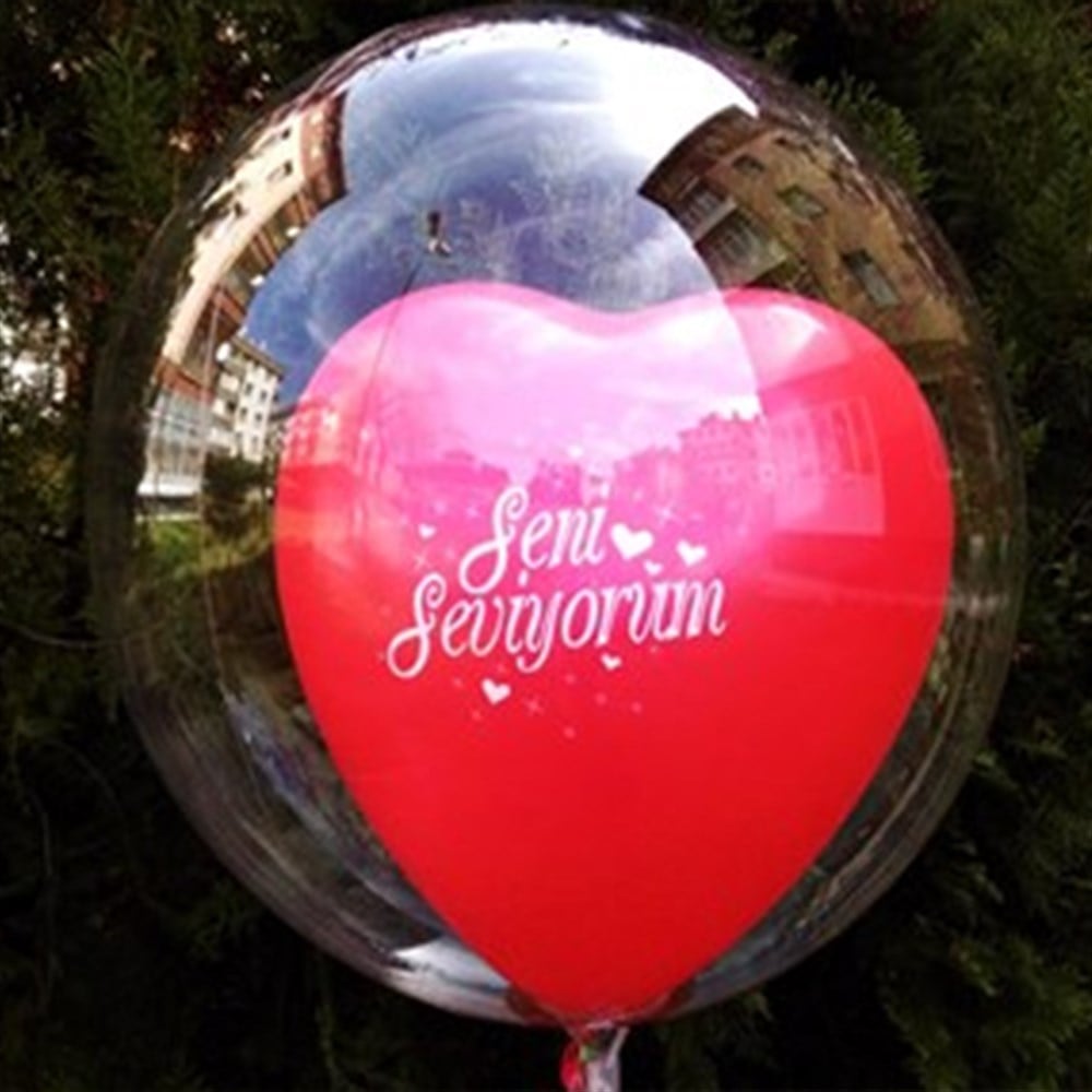 Seni Seviyorum Transparent Şeffaf Balon Balon 18 İnç