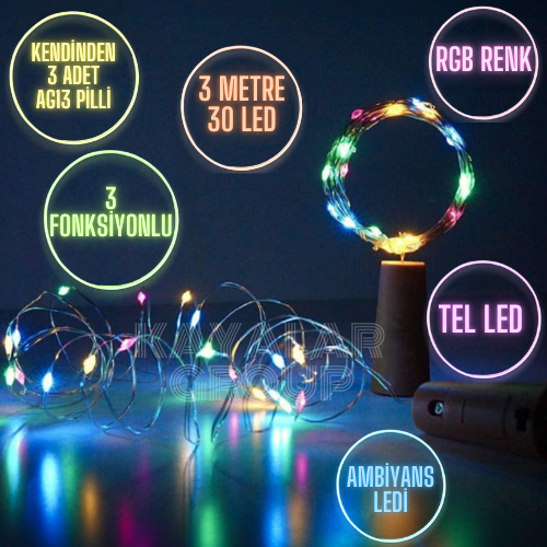 Tıpa Peri Led 3 Metre Rgb Renk