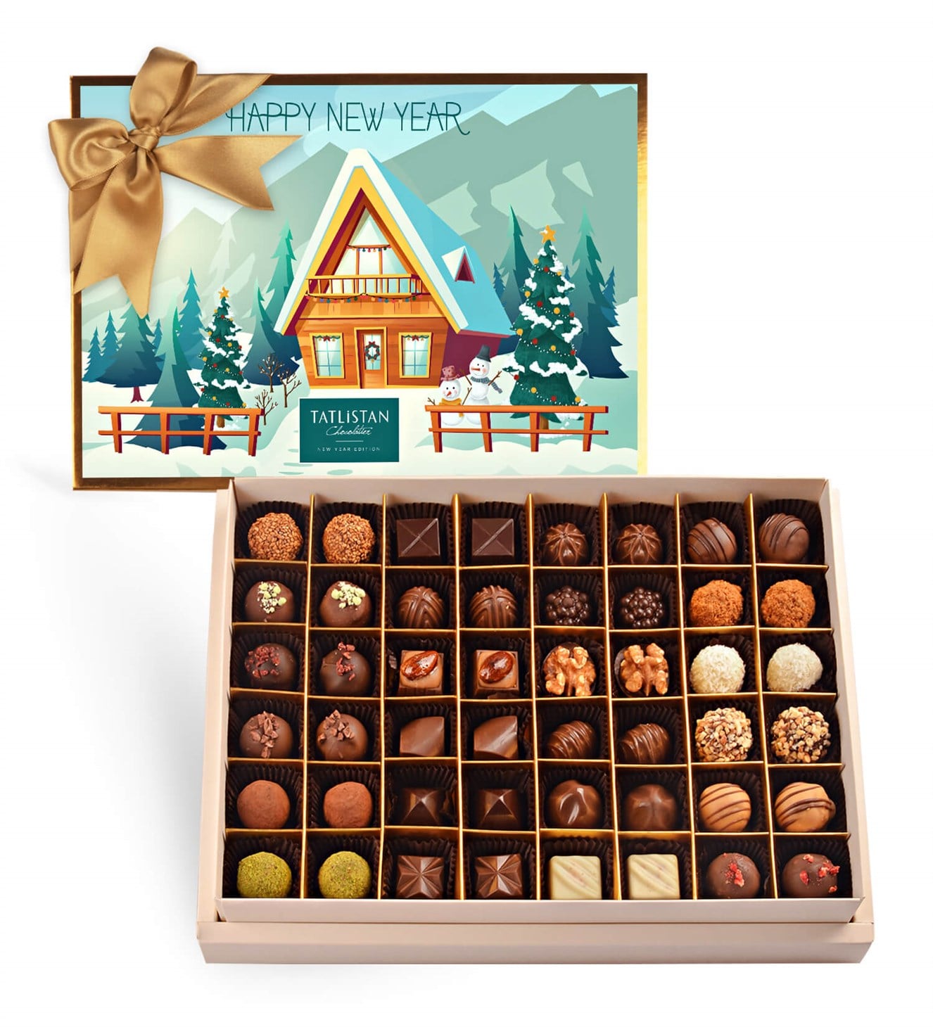 Dağ Evinde Yılbaşı Kutlaması 24 Çeşitli Artisan ve Trüf Çikolata 48'li